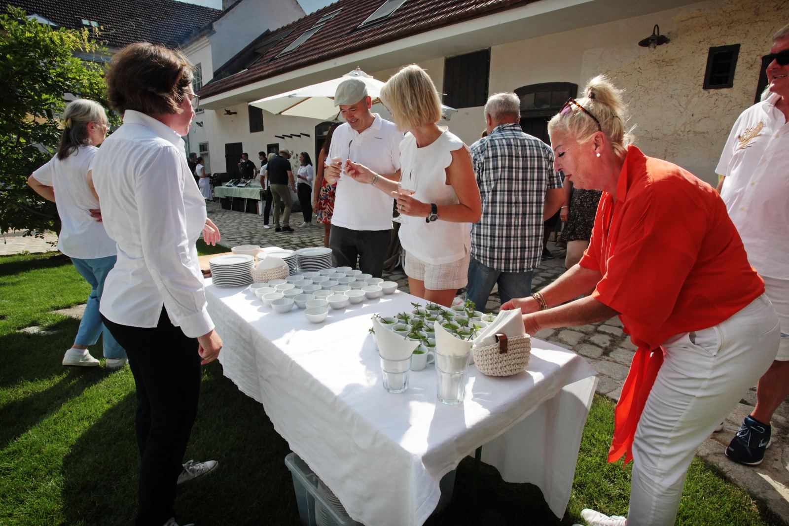 Gäste im Hof